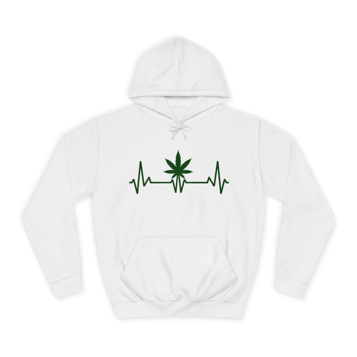 Heartbeat Cannabis Unisex College Hoodie - Vibrant Tie-Dye Design