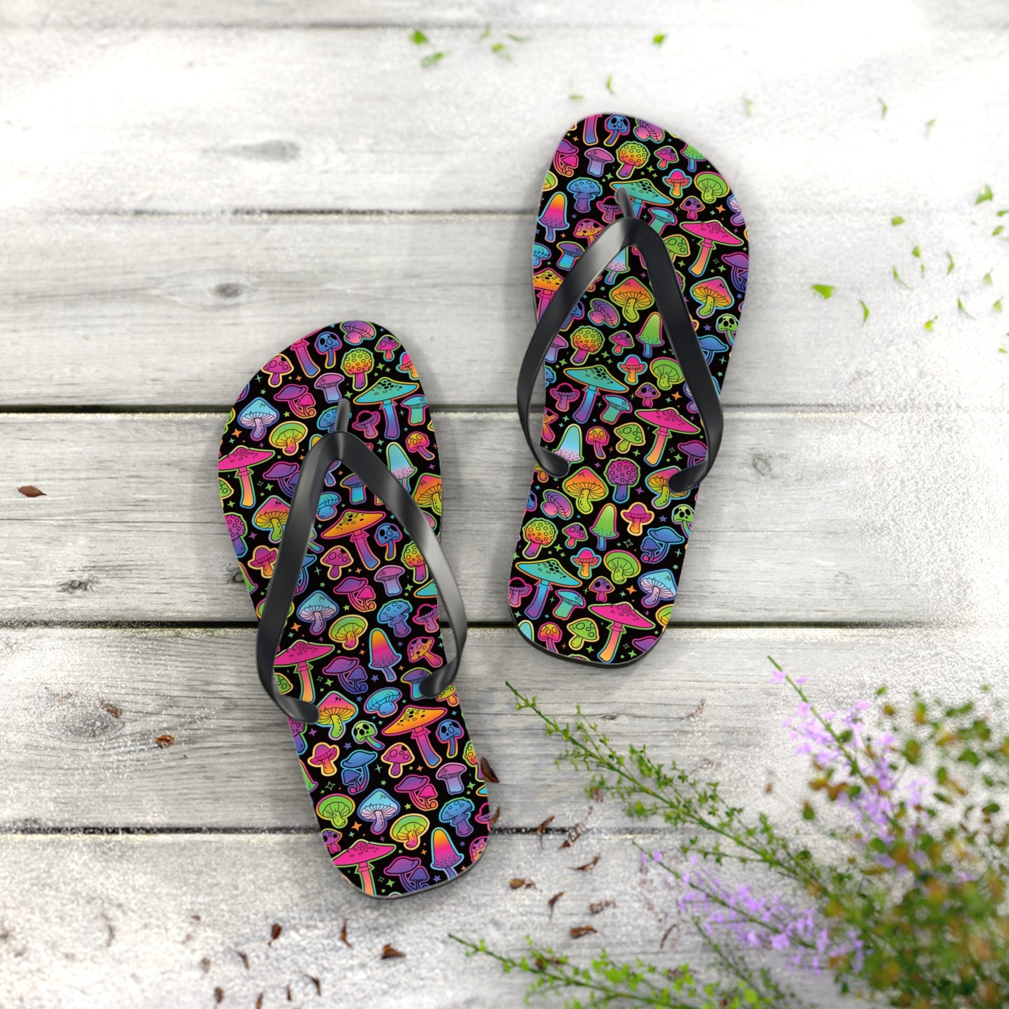 Psychadelic Shrooms Flip Flops