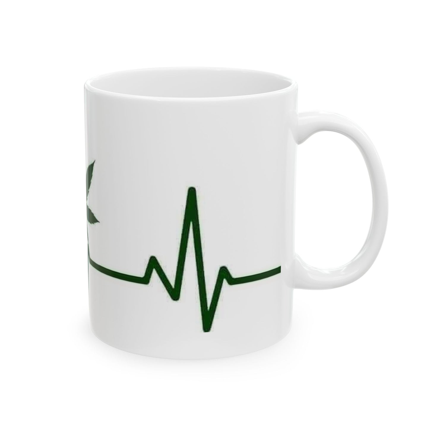 Cannabis Leaf Heartbeat Ceramic Mug - 11oz & 15oz