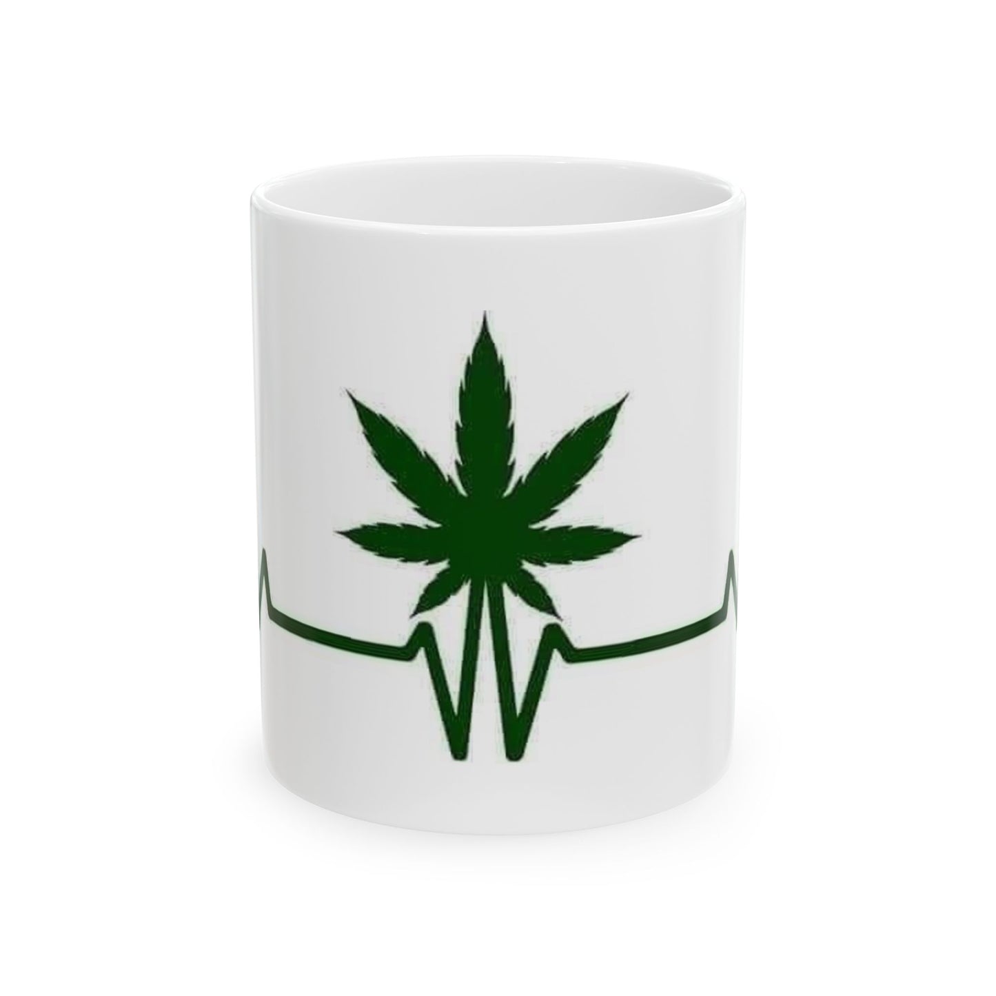 Cannabis Leaf Heartbeat Ceramic Mug - 11oz & 15oz