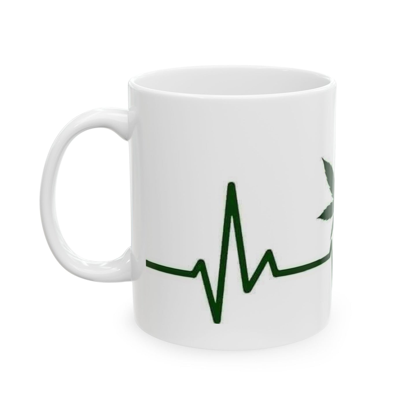 Cannabis Leaf Heartbeat Ceramic Mug - 11oz & 15oz